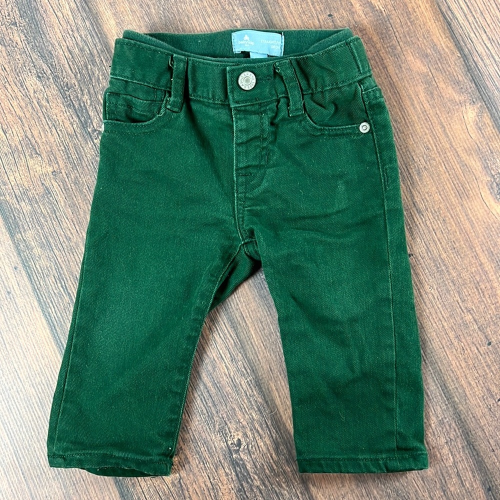 Gap 6-12 month straight fit hunter green boys pants jeans